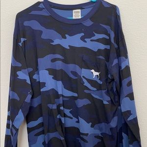 PINK blue camo long sleeve